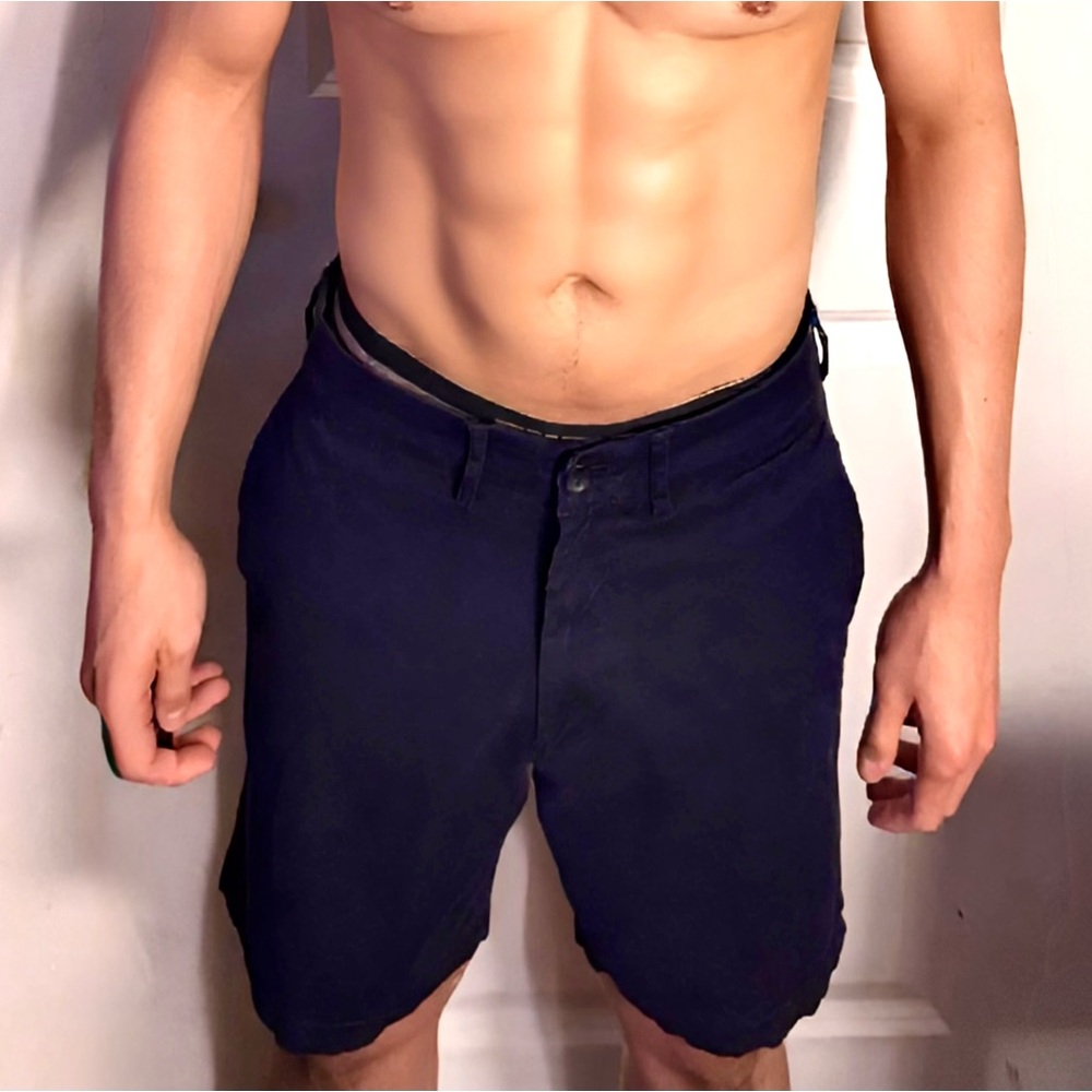 Express Men's Navy Flat Front Shorts